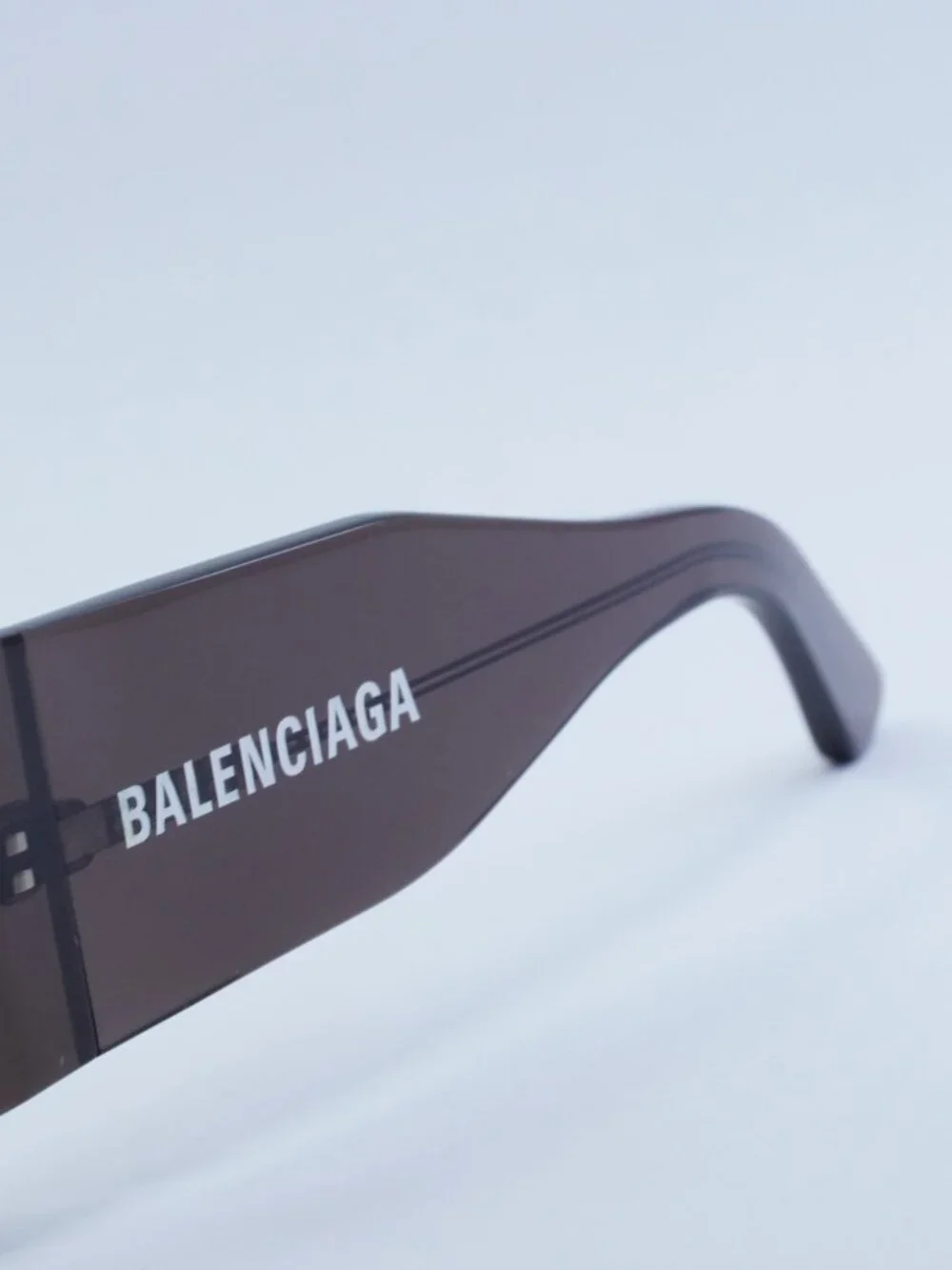Balenciaga BB0329S 004 Cat Eye Sunglasses - Transparent Dark Mauve/Grey
